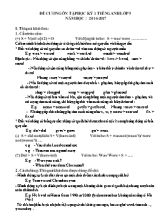 Đề cương ôn tập học kì I môn Tiếng anh lớp 9 - Năm học 2016-2017